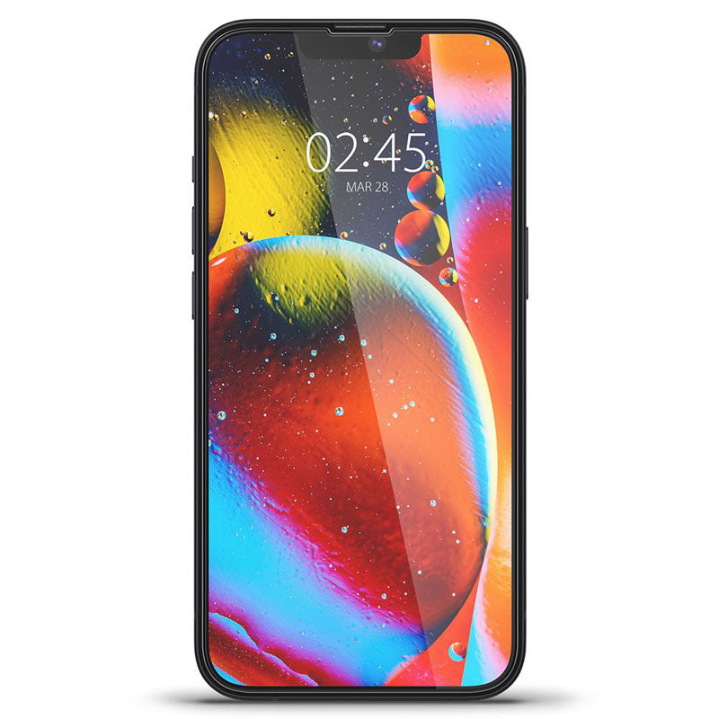 Spigen Glass FC – Grūdintas stiklas, skirtas iPhone 17e / 16e / 14 / 13 / 13 Pro (juodo rėmelio)