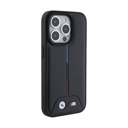 BMW Dygsniuotas Trikolor – dėklas iPhone 15 Pro (juodas)