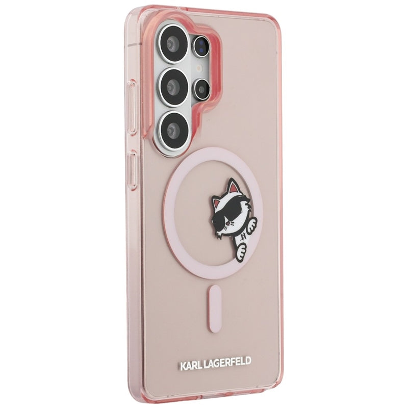 Karl Lagerfeld IML Peekaboo Choupette MagSafe dėklas - Samsung Galaxy S26 Ultra (Rožinė)