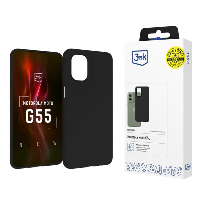 3mk Matt Case – dėklas Motorola Moto G55 5G (juodas)