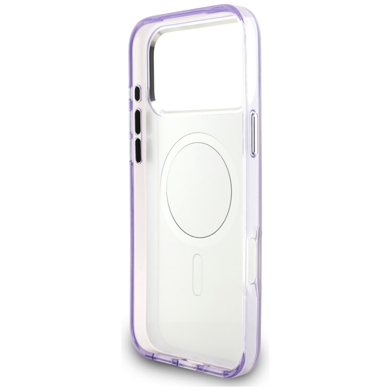 Karl Lagerfeld IML akvarelinis raštas su Karl & Choupette & Logo MagSafe - dėklas iPhone 17 Pro Max (Violetinis)