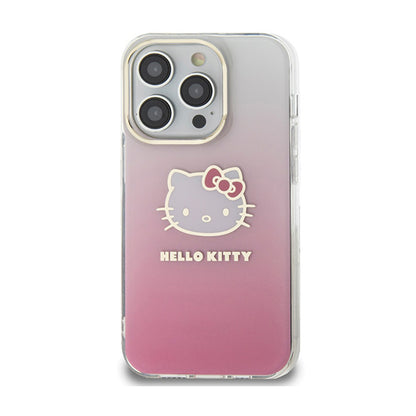 „Hello Kitty“ IML gradiento elektra dengtas „Kitty Head“ dėklas – „iPhone 15 Pro Max“ dėklas (rožinis)