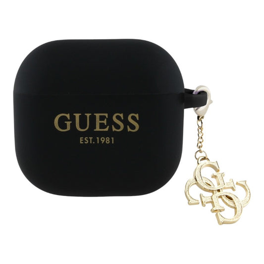 Guess Silicone 4G Charm - AirPods 4 dėklas (juodas)