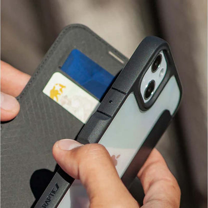 X-Doria Raptic Urban Folio - atveriamas dėklas iPhone 14 Plus (juodas)