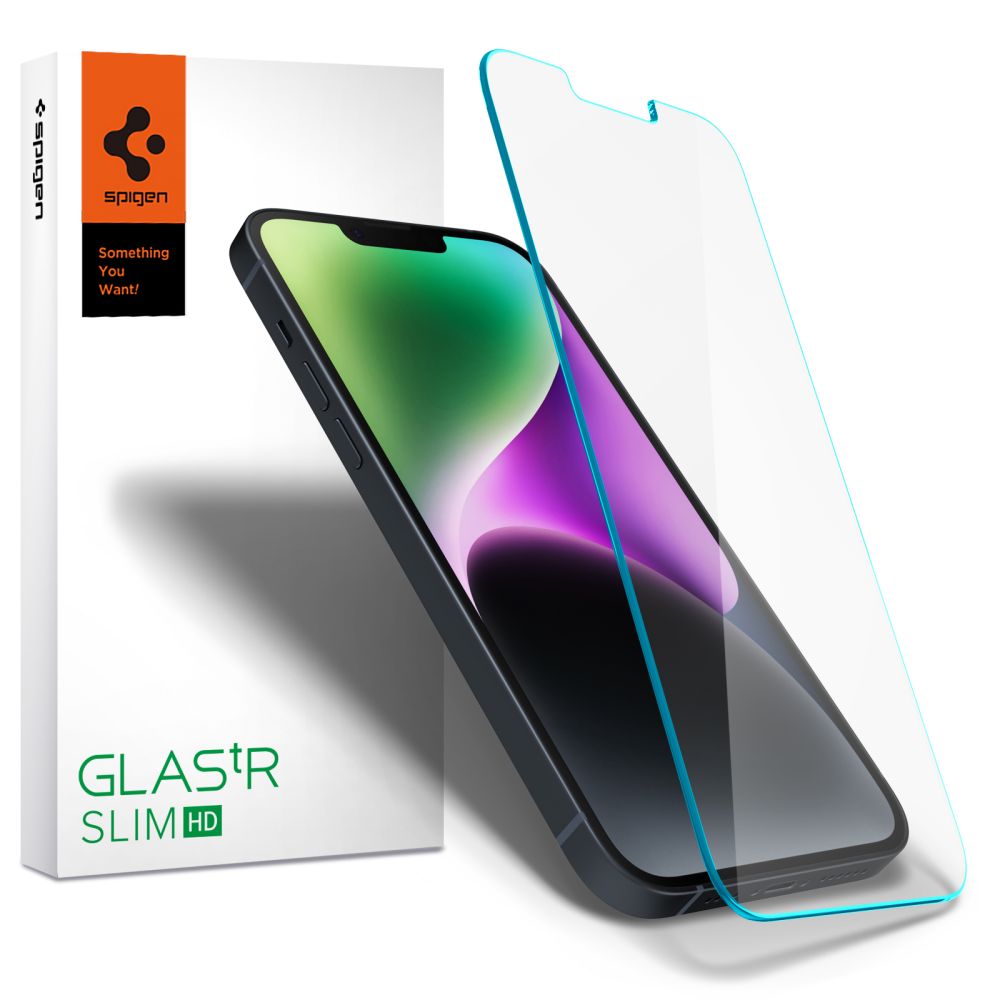 Spigen Glas.TR Slim – Grūdintas stiklas, skirtas iPhone 17e / 16e / 14 / 13 / 13 Pro