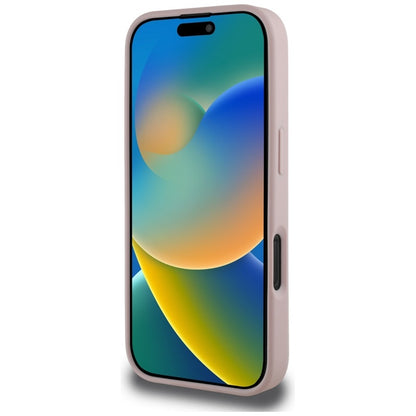 Guess Grained Big 4G Logo Small Classic Logo – dėklas, skirtas iPhone 16 Pro (rožinis)