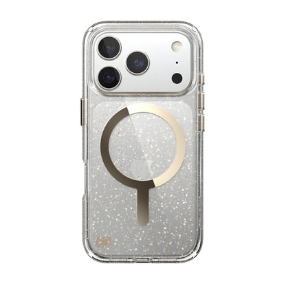 Speck Presidio Lux MagSafe dėklas – iPhone 17 Pro dėklas (Blizgučiai / Auksinis metalas)