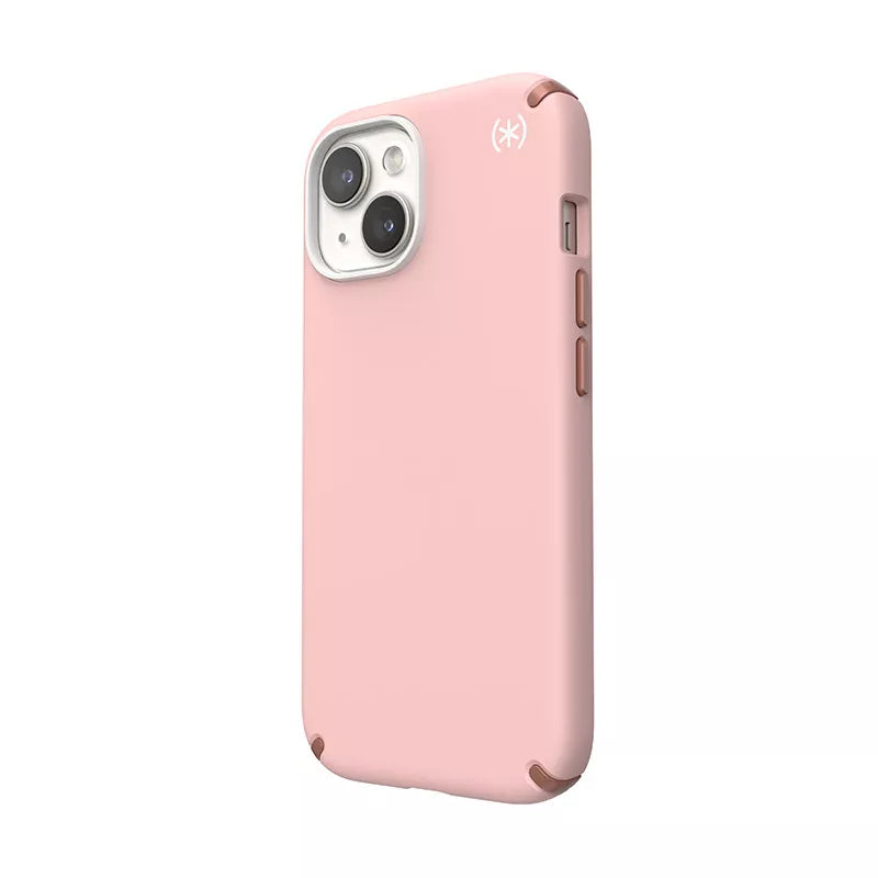 Speck Presidio2 Pro Magsafe – dėklas, skirtas iPhone 16e / iPhone 15 / iPhone 14 / iPhone 13 (Dahlia Pink / Rose Copper / White)