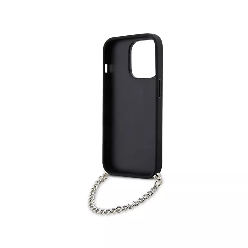 Karl Lagerfeld Saffiano Monogram grandinėlė – dėklas skirtas iPhone 14 Pro Max (juodas)