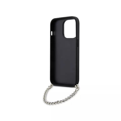 Karl Lagerfeld Saffiano Monogram grandinėlė – dėklas skirtas iPhone 14 Pro Max (juodas)