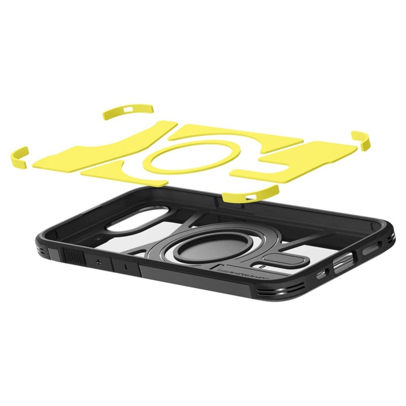 Spigen Tough Armor Mag MagSafe – dėklas, skirtas iPhone 16e (juodas)