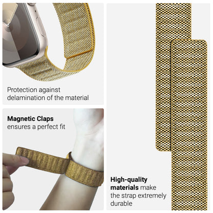 Crong Melange - magnetinis dirželis Apple Watch 38/40/41/42 mm (geltonas melange)