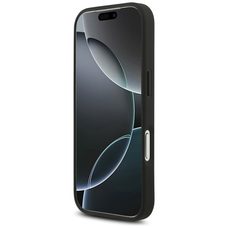 Guess 4G Circle Classic Logo MagSafe dėklas iPhone 17 Pro (juodas)