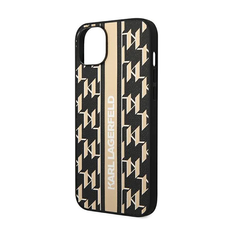 Karl Lagerfeld Monogram Stripe – iPhone 14 Plus dėklas (Rudas)