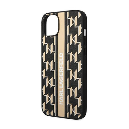 Karl Lagerfeld Monogram Stripe – iPhone 14 Plus dėklas (Rudas)