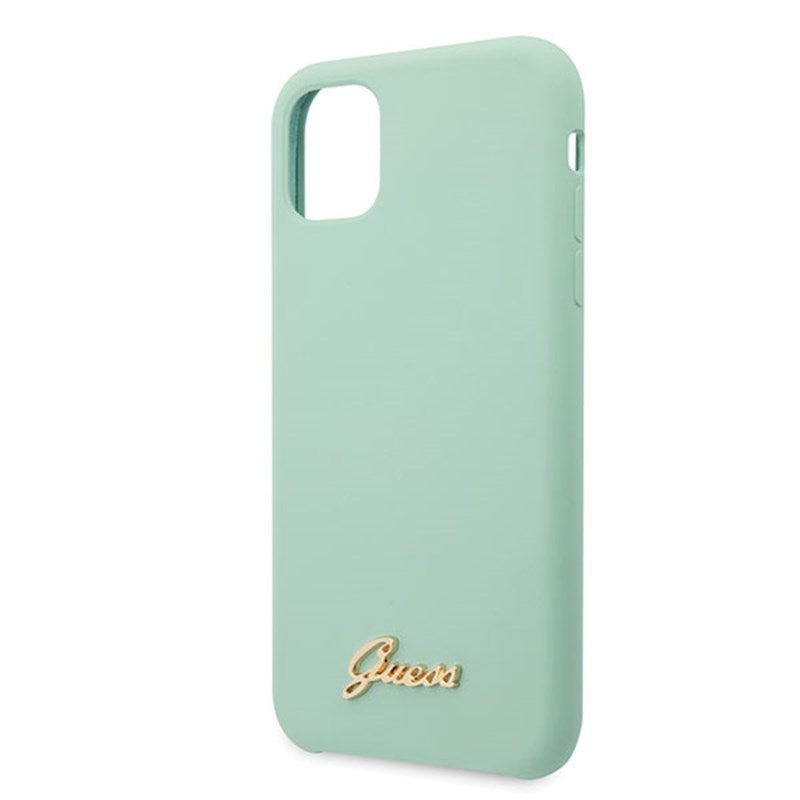 Guess Silicone Vintage - dėklas, skirtas „iPhone 11 Pro Max“ (žalias)
