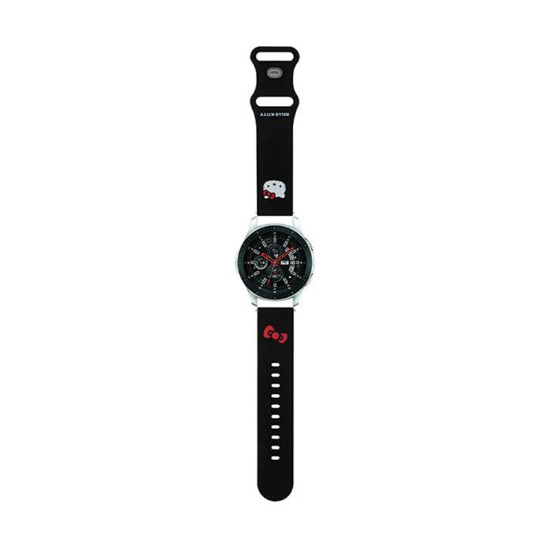 Hello Kitty Silikoninė Kačiuko Galva – Universalus dirželis išmaniajam laikrodžiui 22 mm (juoda)