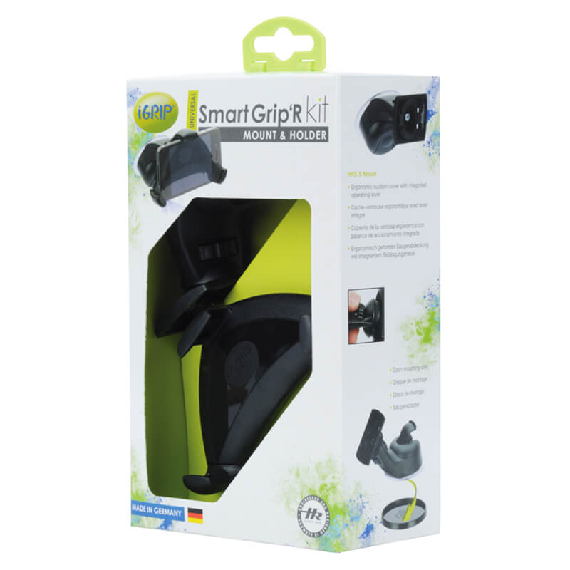 iGrip Universal Smart Grip´R Kit - Universalus automobilinis laikiklis išmaniesiems telefonams 50 - 75 mm pločio, 103 - 127 mm aukščio