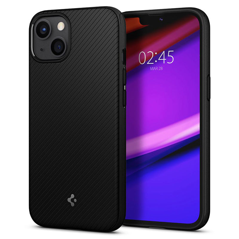 Spigen Mag Armor MagSafe – „iPhone 13“ dėklas (matinė juoda)