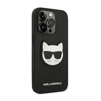 Karl Lagerfeld Saffiano Choupette Head Patch Case – dėklas iPhone 14 Pro Max (juodas)