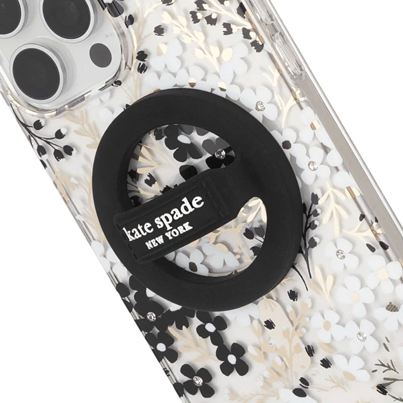Kate Spade New York magnetinis laikiklis su kilpa - MagSafe pirštų laikiklis (juodas)
