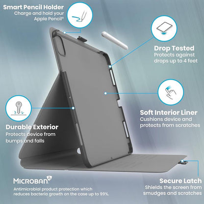 Speck Balance Folio – dėklas iPad Air 11” (2026–2024 m.) / iPad Air 10.9” (5–4 karta) (2022–2020 m.) / iPad Pro 11” (2022–2018 m.) (juodos spalvos)