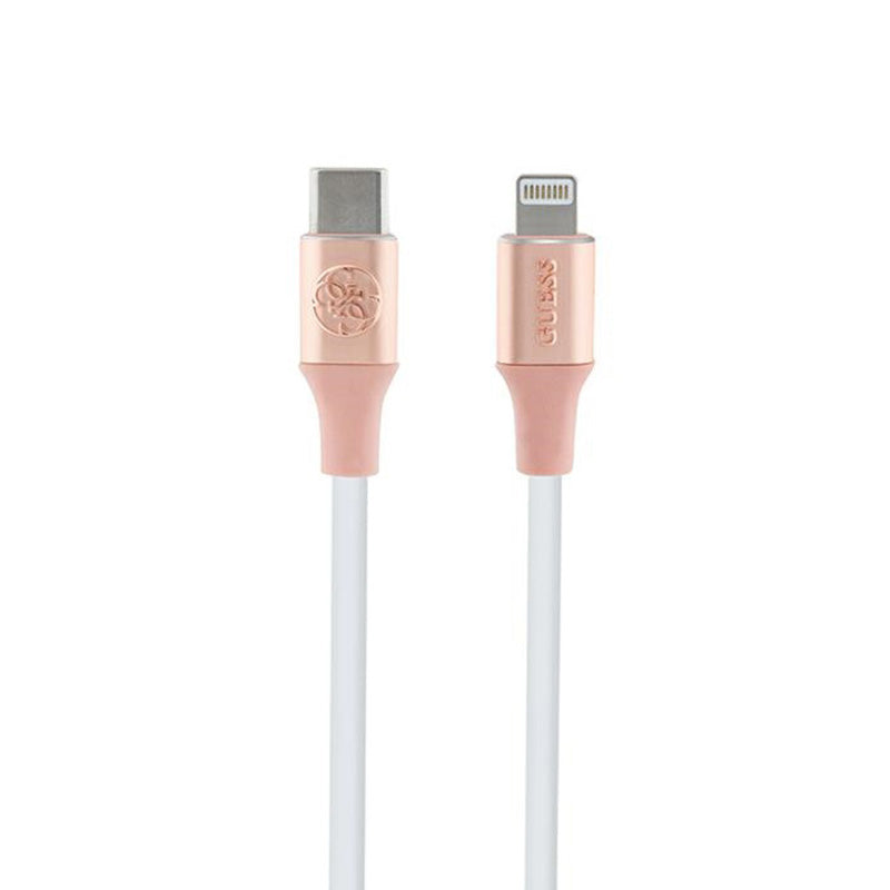 Guess Ebossed Logo - USB-C į Lightning kabelis MFi sertifikuotas 1.5m (rožinis)