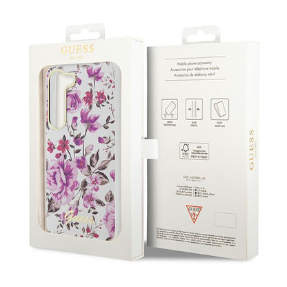 Guess Flower Collection – dėklas Samsung Galaxy S23+ (baltas)