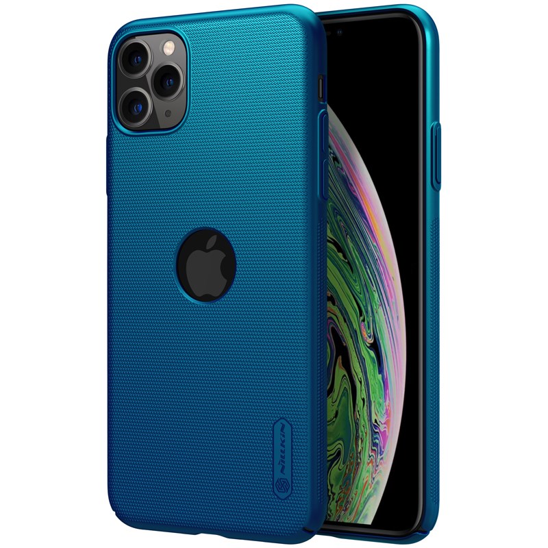 Nillkin Super Frosted Shield – dėklas Apple iPhone 11 Pro Max su išpjova logotipui (povo mėlyna)