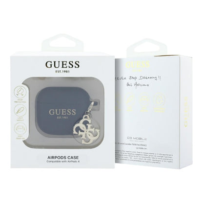 Guess Silicone 4G Charm - AirPods 4 dėklas (juodas)