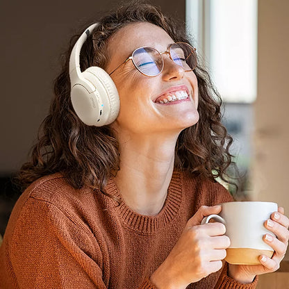 WEKOME M11 Enjoyer serija – belospalvės bevielės ausinės ant ausies su „Bluetooth V5.3 ANC“ technologija