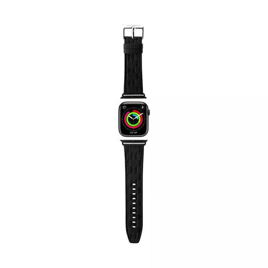 Karl Lagerfeld Saffiano Monogram – dirželis, skirtas Apple Watch 38/40/41 mm (juoda)