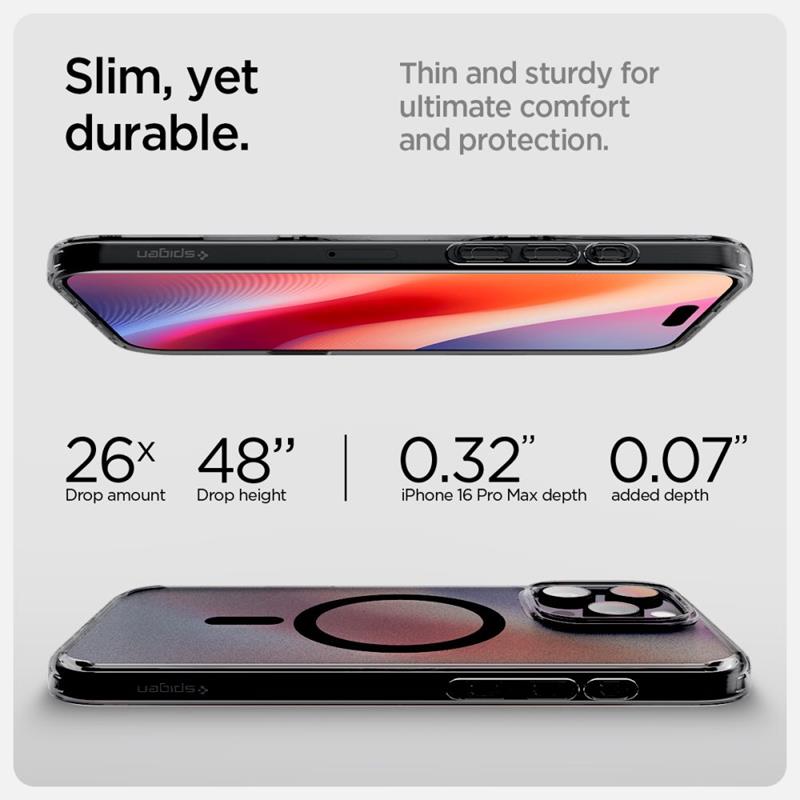 Spigen Ultra Hybrid T Mag MagSafe – dėklas skirtas iPhone 16 Pro (matinis juodas)