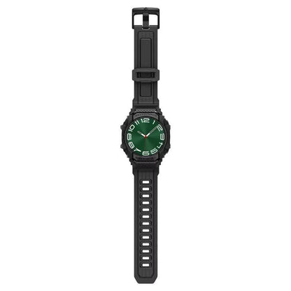 Spigen Rugged Armor Pro - Dirželis + Dėklas, skirtas Samsung Galaxy Watch Ultra 47 mm (2025/2024) (Matinė Juoda)