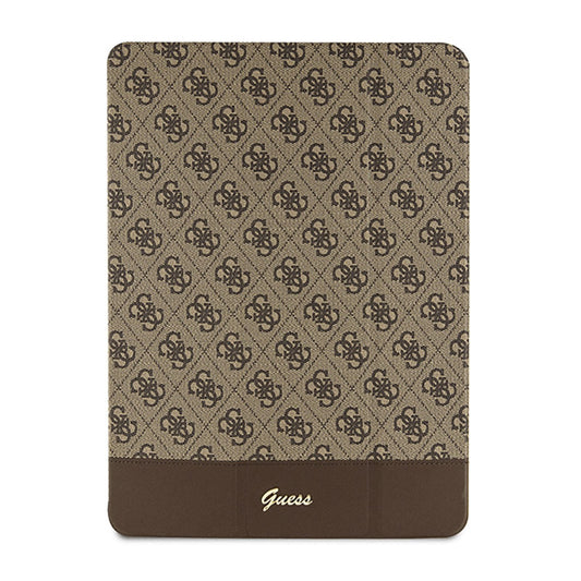 Guess 4G Stripe Allover – dėklas, skirtas iPad Pro 12.9" (2022–2020) (rudos spalvos)