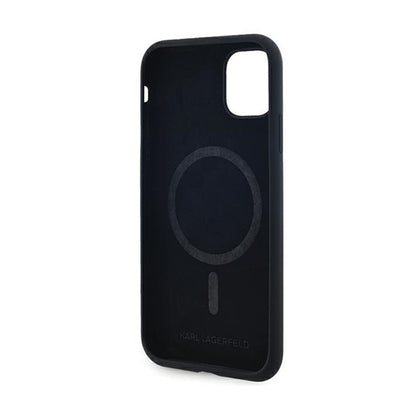 Karl Lagerfeld Silicone Karl & Choupette MagSafe – „iPhone 11“ dėklas (juodas)
