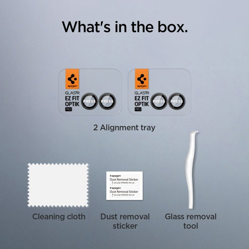 Spigen Optik Pro HD GLAS.TR EZ Fit kameros apsauga 2 vnt. – lęšių apsauga skirta Samsung Galaxy Z Flip 7 (juoda)