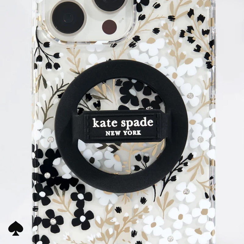Kate Spade New York magnetinis laikiklis su kilpa - MagSafe pirštų laikiklis (juodas)