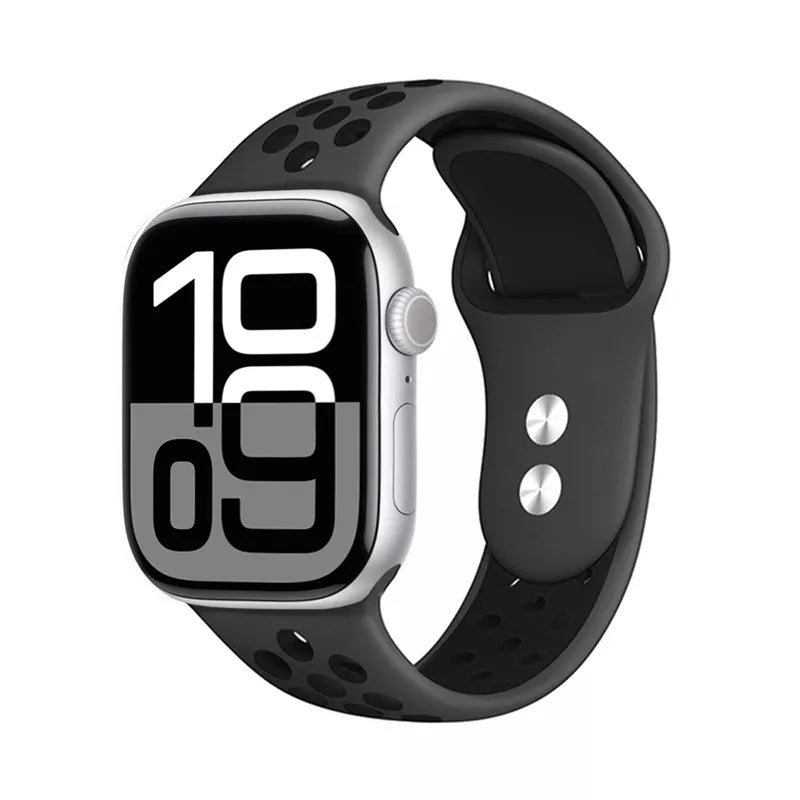"Crong Duo Sport" - dirželis, skirtas "Apple Watch" 44/45/46/49 mm (pilkas/juodas)