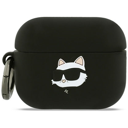 Karl Lagerfeld Silicone Choupette Head 3D - AirPods Pro 3 dėklas (juodas)