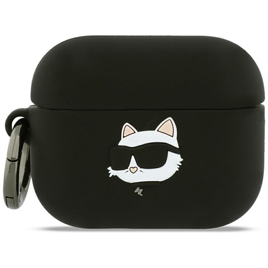 Karl Lagerfeld Silicone Choupette Head 3D - AirPods Pro 3 dėklas (juodas)