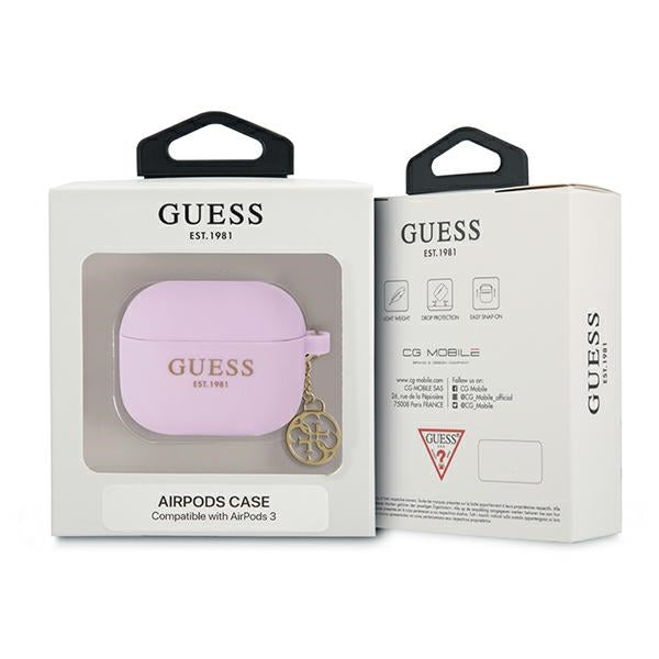 Guess 4G Charms Silikoninis Dėklas - Dėklas AirPods 3 (Violetinis)