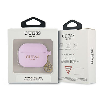 Guess 4G Charms Silikoninis Dėklas - Dėklas AirPods 3 (Violetinis)