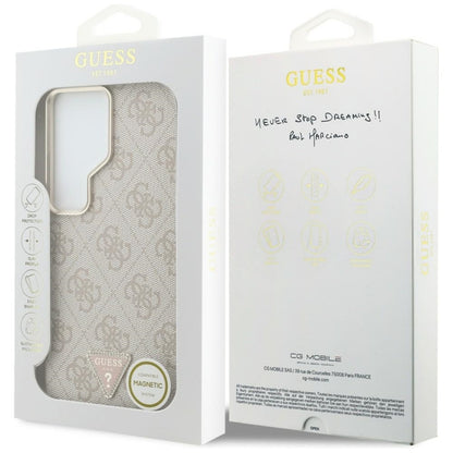Guess 4G Triangle Logo MagSafe dėklas - Samsung Galaxy S26 Ultra (Rožinis)