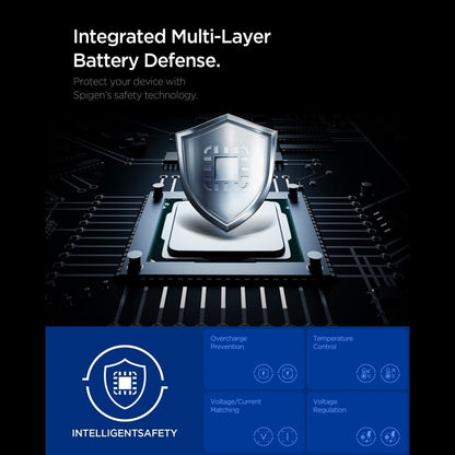 Spigen Essential EE673EU GaN Pro – Sieninis įkroviklis 2x USB-C + USB-A 67W (Baltas)