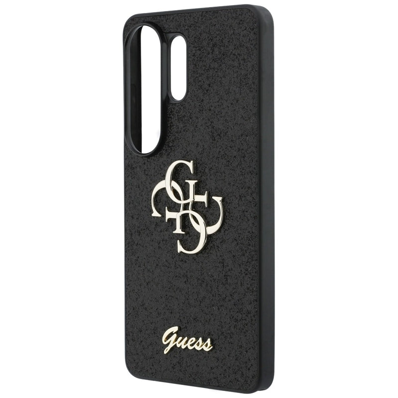 Guess Fixed Glitter Big 4G Metal Logo dėklas - Samsung Galaxy S26 Ultra (Juodas)