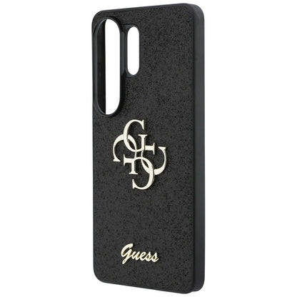 Guess Fixed Glitter Big 4G Metal Logo dėklas - Samsung Galaxy S26 Ultra (Juodas)