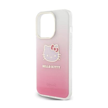 „Hello Kitty“ IML gradiento elektra dengtas „Kitty Head“ dėklas – „iPhone 15 Pro Max“ dėklas (rožinis)