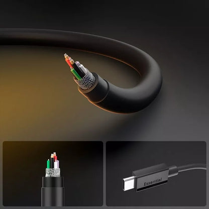 Spigen EB6020CC Essential – USB-C į USB-C kabelis, PD 60W, 2m (Juodas)