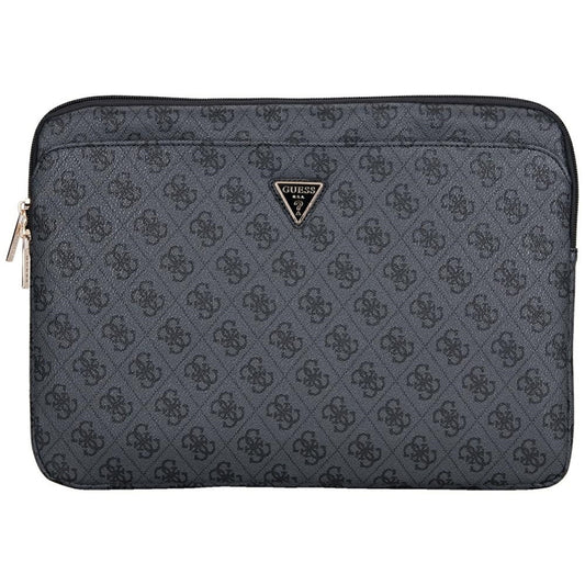 Guess 4G Zipper Pocket Triangle Logo Sleeve - nešiojamojo kompiuterio dėklas 14 colių (juodas)